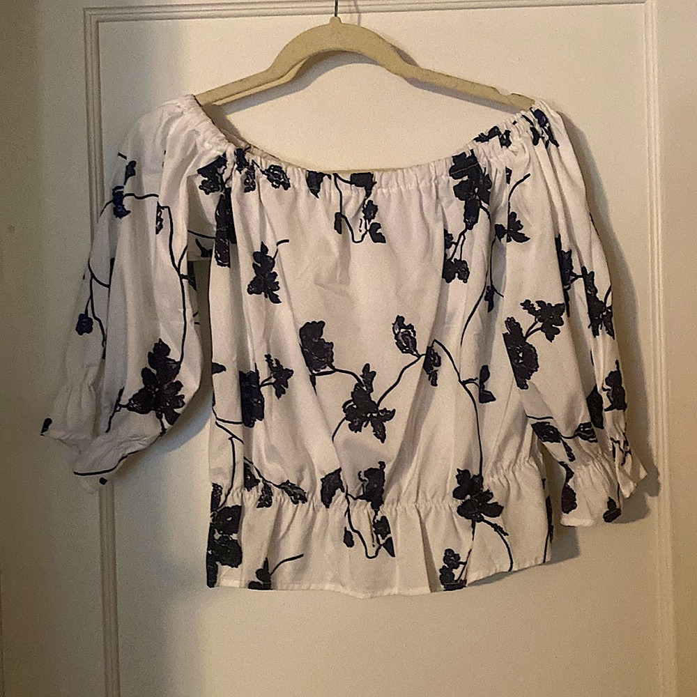 Off the shoulder floral blouse